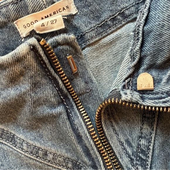 Good American High Waist Corset Zip Front High Rise Jeans Size 4/27 Blue Denim - Picture 10 of 14